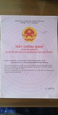 Cần bán đất ở Xã Long Hưng – TP.Biên Hòa – Tỉnh Đồng Nai