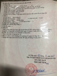 CẦN BÁN GẤP NHÀ HẺM THÔNG XE HƠI 71/36 ĐƯỜNG SỐ 6, P.15, QUẬN GÒ VẤP. HCM